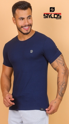 Camiseta Gola O Malha Canelado - New Stylos