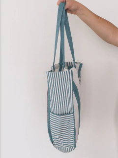 BOLSO PLAYA RAYADO VERDE - tienda online