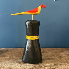 Cabeça com Pássaro P - Expedição Galeria - Arte Popular Brasileira