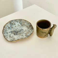 Conjunto: Xícara + Pires - Cerâmica Vitrificada - comprar online