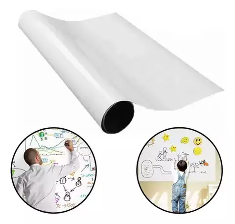 Pizarra Vinilo Autoadhesiva Blanca Tipo Pizarrón Flexible Para Marcadores