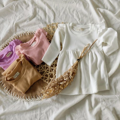 VESTIDO ML WAFLE BLANCO