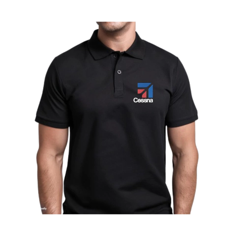 Camisa Polo Preta Cessna