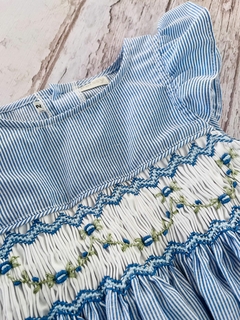 VESTIDO S/M RAYADO APLIQUE SMOCK - tienda online