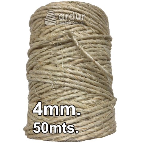Hilo Sisal 4mm. x 50mts. - Ideal para Rascadores de Gato y Artesanías