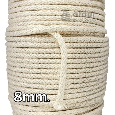 Soga Trenzada de Algodón de 8mm. CON RELLENO! (espigado)
