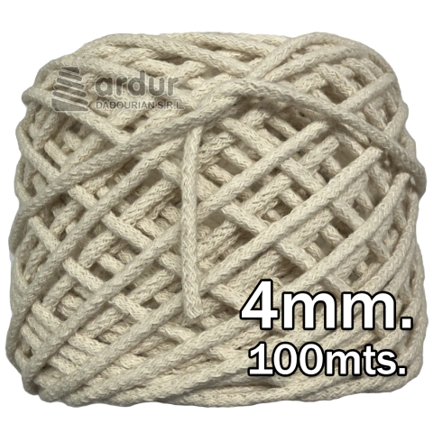 Cordón Algodón 4mm. x 100 metros (Sin Relleno)