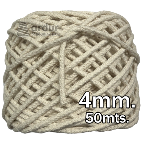 Cordón Algodón 4mm. x 50 metros (Sin Relleno)