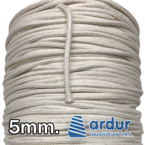 Cordon de Algodón Relleno de 5mm de 160mts Para Desflecar - Macrame - Artesanías