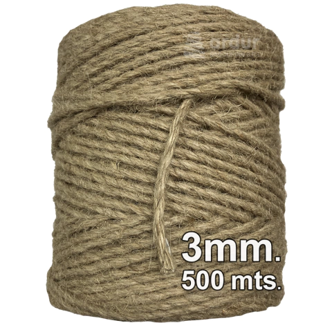 Hilo de Yute 3mm x 500 metros - Ideal Macramé, Artesanías, Manualidades, entre otros!