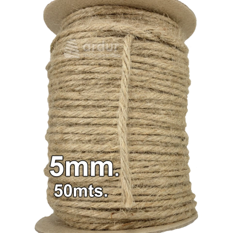 Hilo de Yute de 5mm de 50 metros - Ideal para Macramé. Artesanías, Manualidades, entre otros!