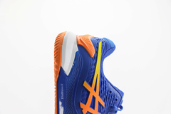 Tênis ASICS Gel-Resolution 9 - Azul e Laranja - Esporte Chique - A sua loja de Importações de Artigos esportivos