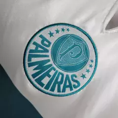 Camisa Retrô Palmeiras II 1997 - Masculina - Branca com detalhes em verde com patrocínio - loja online