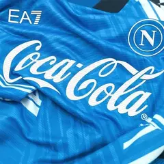 Camisa Napoli Pré-jogo 24/25 - Torcedor Masculina - Azul e Com Patrocínio na internet