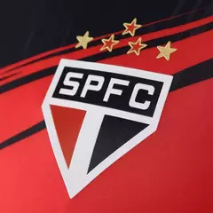 Camisa São Paulo Goleiro 25/26 - Torcedor Masculina - Preta com detalhes em branco e vermelho - Esporte Chique - A sua loja de Importações de Artigos esportivos