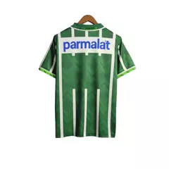Camisa Retrô Palmeiras 1996 - Torcedor Rhumell Masculina - Verde com detalhes branco com patrocínio Parmalat - Esporte Chique - A sua loja de Importações de Artigos esportivos