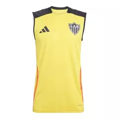 Camisa Regata Atlético Mineiro Treino 25/26 - Torcedor Masculina - Amarela com detalhes em preto e laranja