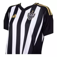 Camisa Atlético Mineiro I 25/26 - Torcedor Feminina - Preta com listras branca com detalhes em amarelo na internet