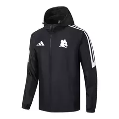 Jaqueta Corta-Vento Roma 24/25 - Masculina - Preta com detalhes em branco