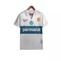 Camisa Retrô Palmeiras II 1997 - Masculina - Branca com detalhes em verde com patrocínio
