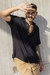 Camisa lino Black