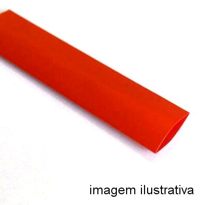 Espaguete Termo-retratil Diametro 10mm Vermelho(metro)