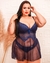 9422 - Camisola Sensual Bojo e Calcinha Fio Duplo Azul na internet