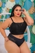 9487 - Conjunto tipo Cropped Rendado e Calcinha Hot Pant