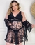 200788 - Look Completo Camisola Rendada + Robe Tule - Tulipa Rosé Lingeries