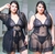 200774 - Look Completo Camisola + Robe Tule Preto