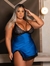 300681 - Camisola Elegance Cetim e Renda - Cor: Azul