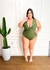 Body Alças Largas Rendadas Com Bojo Verde.