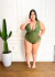 Body Alças Largas Rendadas Com Bojo Verde.