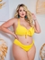 Biquini com Bojo Detalhe Push Up e Fio Duplo Amarelo