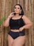 9487 - Conjunto tipo Cropped Rendado e Calcinha Hot Pant - loja online