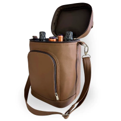 Bolsa para vinhos e taças Wine Bag chocolate com interior café térmica - comprar online