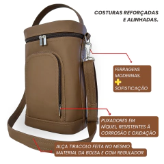 Bolsa para vinhos e taças Duo Bag chocolate com creme térmica na internet