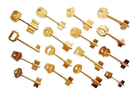 Llaves Seguridad Virgen Bronce Dob. Paleta Bolsa X 10 Unid