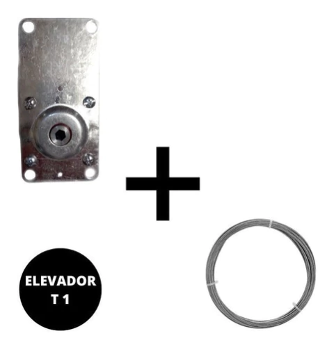 Enrollador Elevador Para Cortinas T1 Solo + Cable Acero