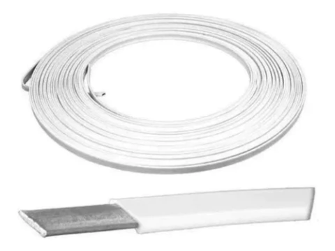 Metros Varilla Chata Visillo Forrada Pvc Blanca Cortina X 5 Metros