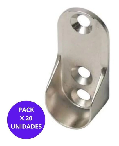 Soporte Lateral Para Caño Oval Placard En Zamak X 20 Unidades