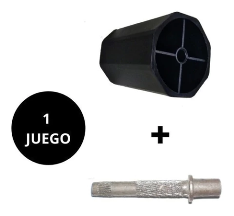 Taco Octogonal Plástico + Punta De Eje Cortina Para 70mm