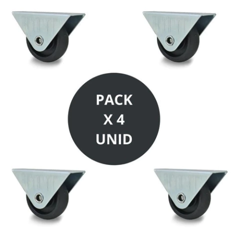 Rueda Fija Camera - Carricama 40mm De Pvc 50 Kilos Fija X 4 Unidades