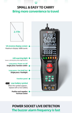 ANENG AN998 multimetro inteligente tester digital automatico electricista