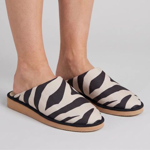 Chinela Clásica Estampada Zebra de Mujer