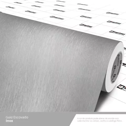 Adesivo Decorativo Escovado Inox - 1,22m largura