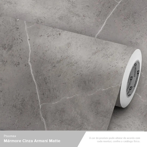 Adesivo para Piso Mármore Cinza Armani Matte - 1,22m largura