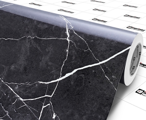 Adesivo Decorativo Mármore Nero Marquina Gloss - 1,22m largura