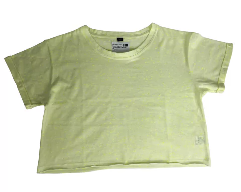 CROPPED FEM. Botonê Amarelo 100%Algodao Premium