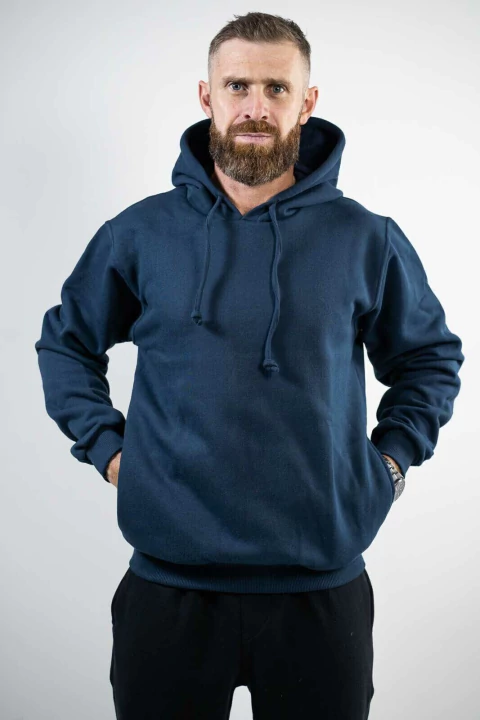 Moletom Azul Marinho Concept Bolso Canguru e Capuz